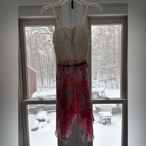 As U Wish‎ Cream Dress with Lace Detail